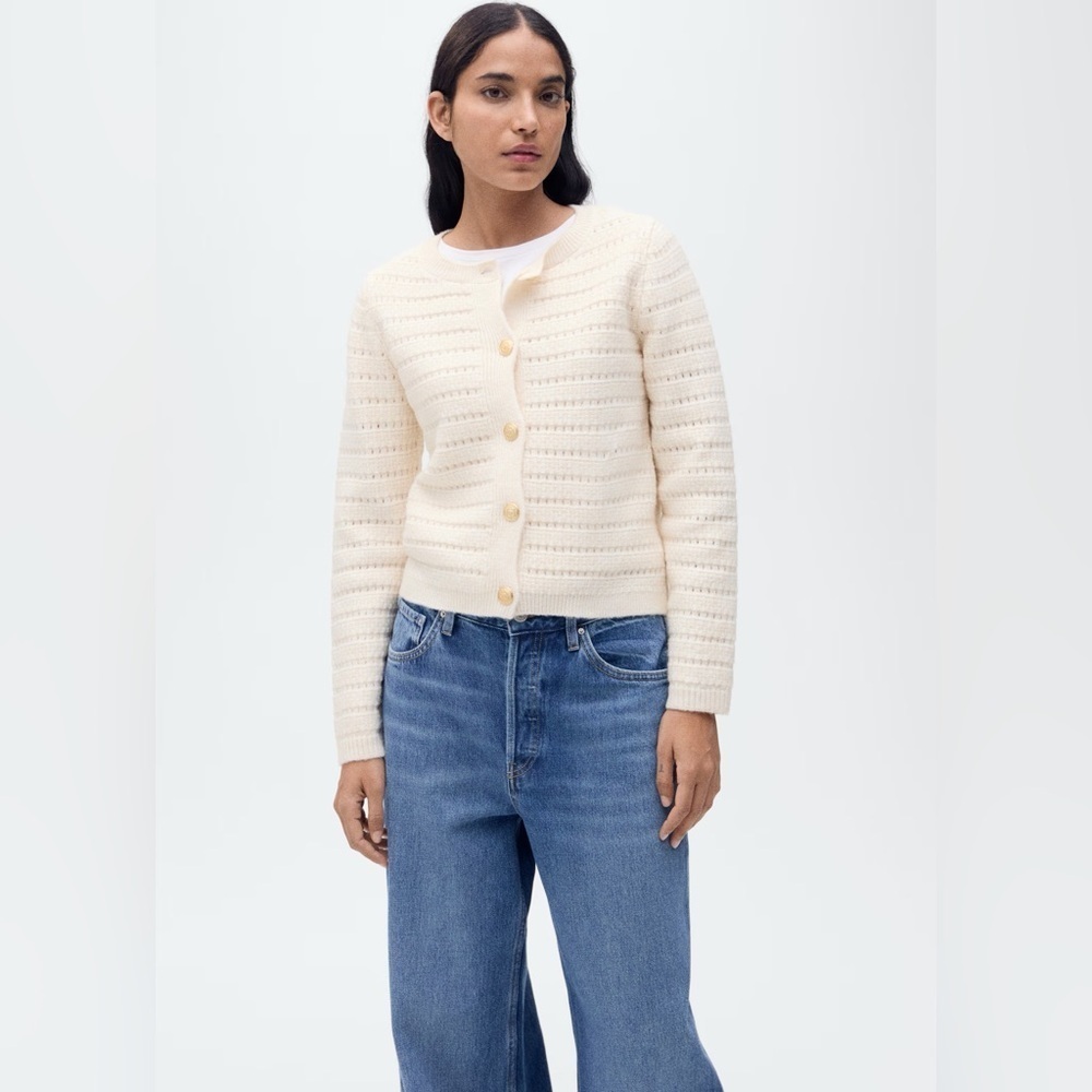 Mango Cream knit Cardigan NWT